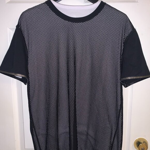 AUTHENTIC VERSACE AMAZING BLACK MESH SHIRT SIZE 8 APPROX XL - Picture 3 of 11